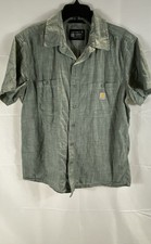 Camicia Carhartt uomo Fort tinta unita vestibilità rilassata manica corta con bottoni verde taglia L