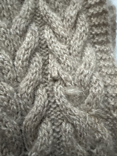 Cashmere Cable Knit Infinity Scarf Beige Damaged Mark Graham - Picture 3 of 10