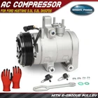 A/C Compressor w/ 6-Groove Pulley for Ford Mustang 2011-2022 5.0L 5.2L DKS17DS