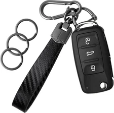 Leather Car Keychain,Carabiner Clip Key Fob Keychain for Home Car Keys Women Men