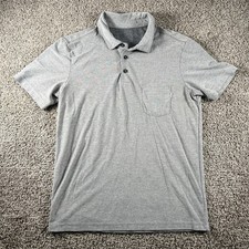 Vuori Shirt Mens Medium Gray Golf Polo Pocket Preppy Performance Casual Light