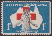 (F353-28) 1940 AU 1d red cross appeal (AC) 