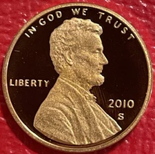 2010 S Lincoln Shield Cent Proof penny from US proof mint proof set