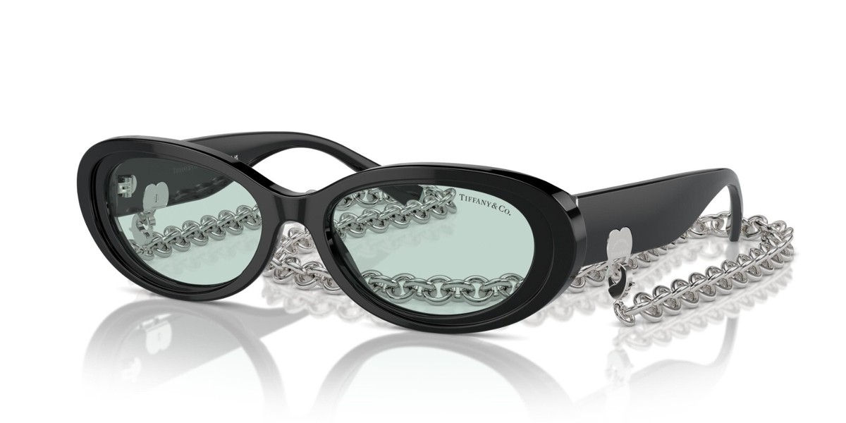 Tiffany TF 4221 Black With Chain/Light Blue (8001D9