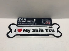 Dog Bone Shaped Magnet - I Love My Shih Tzu - Cars, Trucks, SUVs, Refrigerators