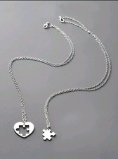 Partner Freundschaftskette Halsketten Anhänger Herz Puzzle Kette Best Friend 