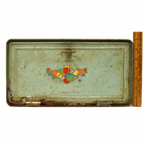 Antique ENAMELED TIN PIE Metal Single Shelf BREAD BOX by "PRIMROSE BRAND" Rare! - Picture 2 of 12