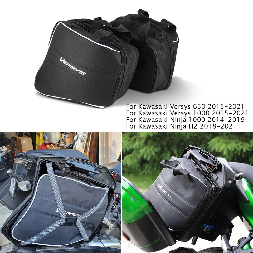 For Kawasaki Versys 650 1000 Ninja 1000 H2 Saddle Bags Waterproof Luggage Bags - Image 2 of 4