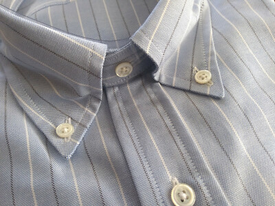 NWT Brooks Brothers Blue Stripe Supima Button Down Milano Fit MSRP $140