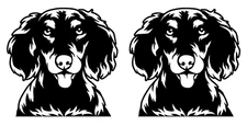 Dachshund Longhaired Black Vinyl Decal Car Truck Window Laptop Tablet Tumbler