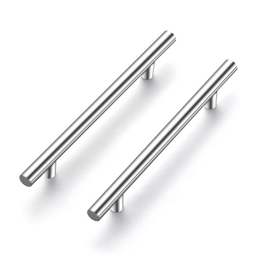Polished Chrome Stainless Steel T Bar Kitchen Cabinet Door Handles Drawer Knobs - Picture 3 of 12