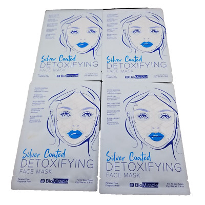 Detoxifying Face Mask  Bio Miracle Silver Coated  For All Skin Types Lot of 4