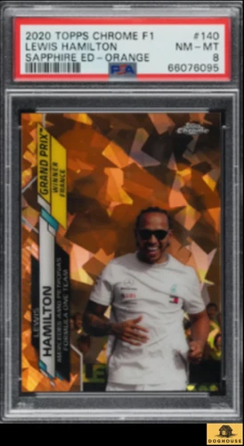 2020 Topps Chrome Formula 1 F1 Sapphire Orange Lewis Hamilton /25 #140 PSA 8
