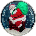 2023 SANTA -HURRY DOWN THE CHIMNEY "HAND PAINTED" (1-OUNCE) COIN IN A CAPSULE
