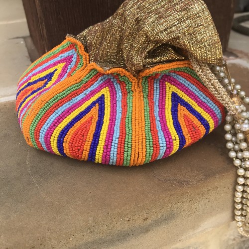 Orange Lotus Potli Bag, Hand Made. - 第 2/3 張圖片