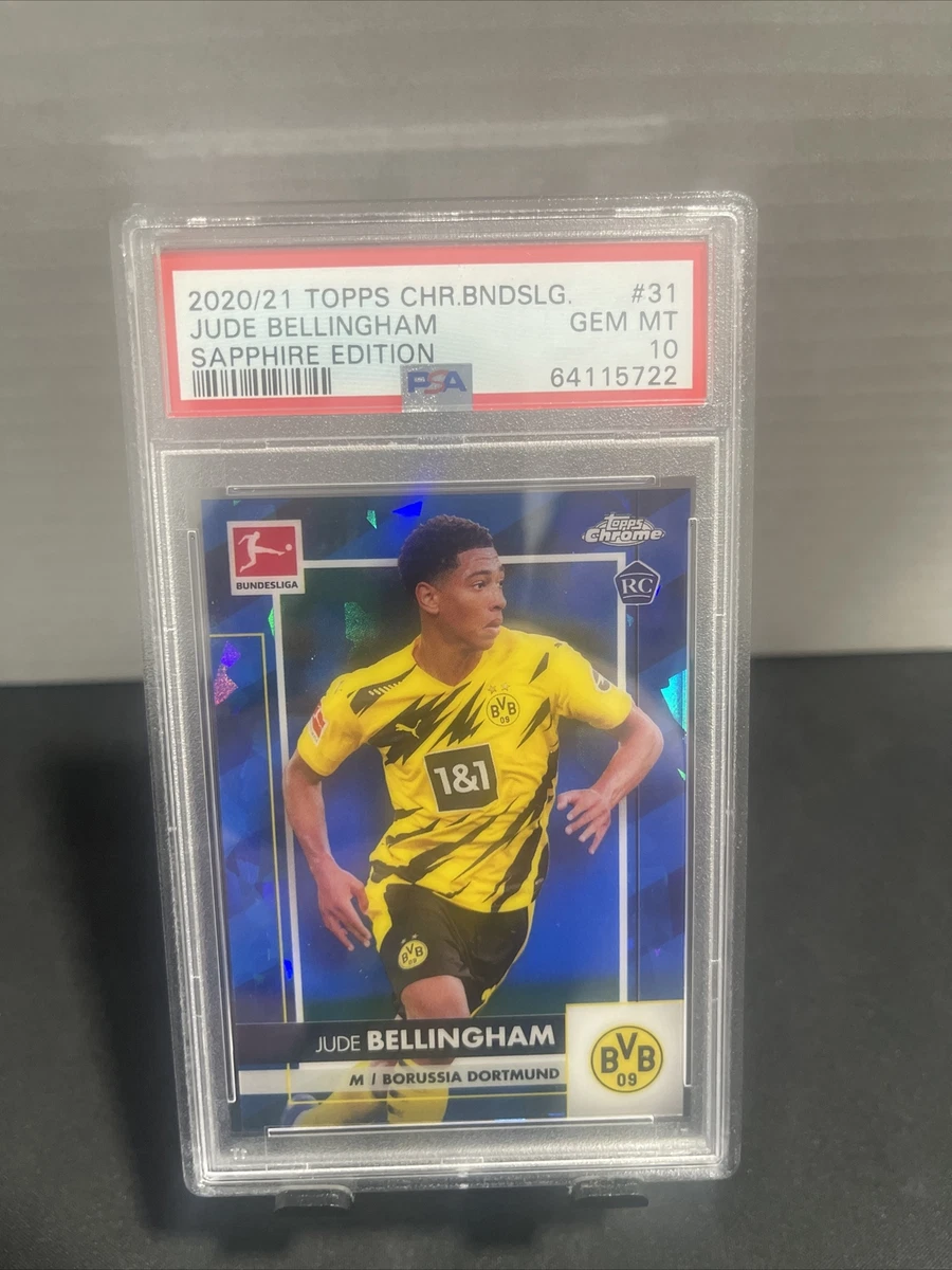 2020-21 Topps Chrome Bundesliga Sapphire Jude Bellingham RC PSA 10