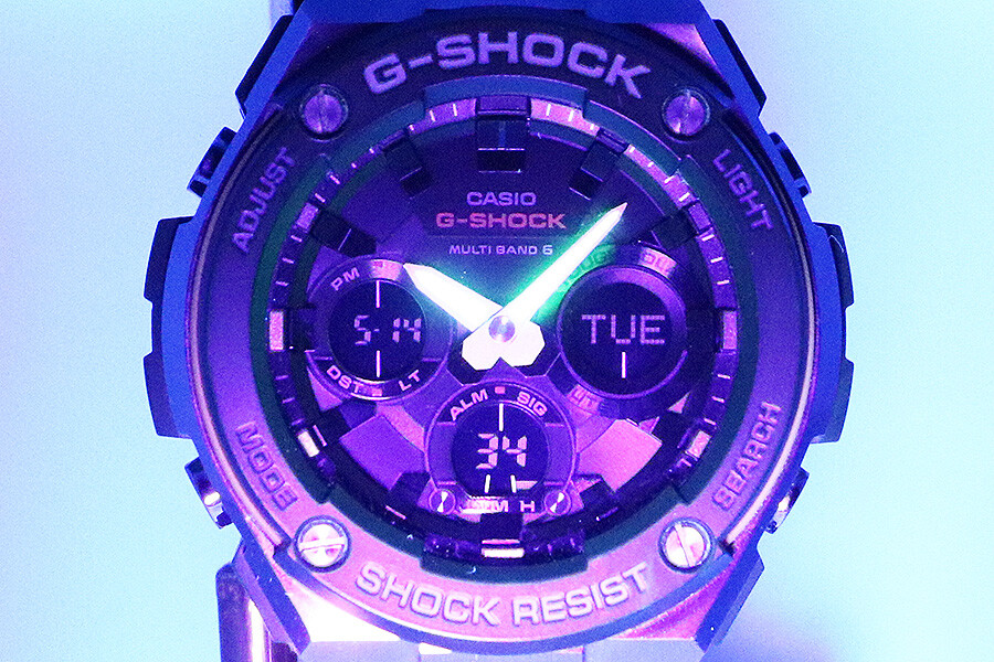 toraichidaiku 　G-SHOCK 5444GST-W100D CASIO G-SHOCK GST-W1000D 5444 Solar Black Silver SS Round
