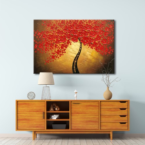 Abstract Canvas Oil Painting Pictures Wall Art Home Decor Flower Tree Brown - Picture 5 of 8