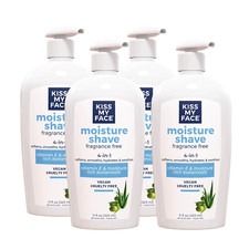 Fragrance-Free Moisture Shave Cream for Men Women, 11oz Pump Bottle, 4 Pack