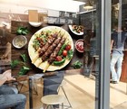3D Grill Kebab Shop BBQ R336 Window Stickers Vinyl Wallpaper Wall Murals Panda