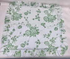 Shabby Chic Pillow Sham Victorian Heart Co Gorgeous Green Roses w/ Vines 