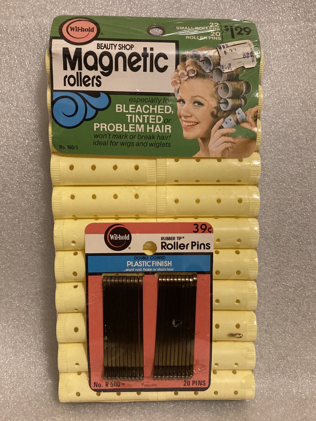 VTG  Beauty Shop Magnetic Rollers 22 Small Rollers Wil-Hold New Sealed 7/8”