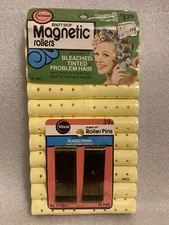 VTG  Beauty Shop Magnetic Rollers 22 Small Rollers Wil-Hold New Sealed 7/8”