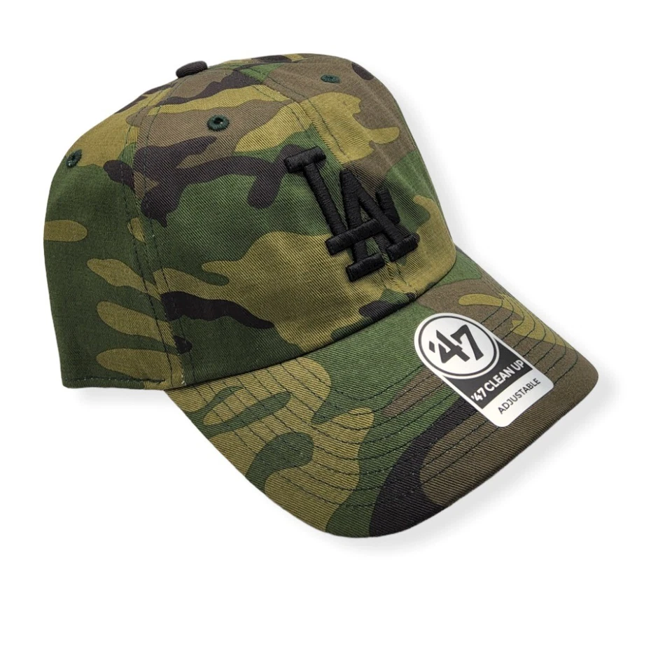 '47 Los Angeles Dodgers Limpieza Sin Lavar Camuflaje Correa Ajustable Sombrero Papá Gorra Foto 3 de 4
