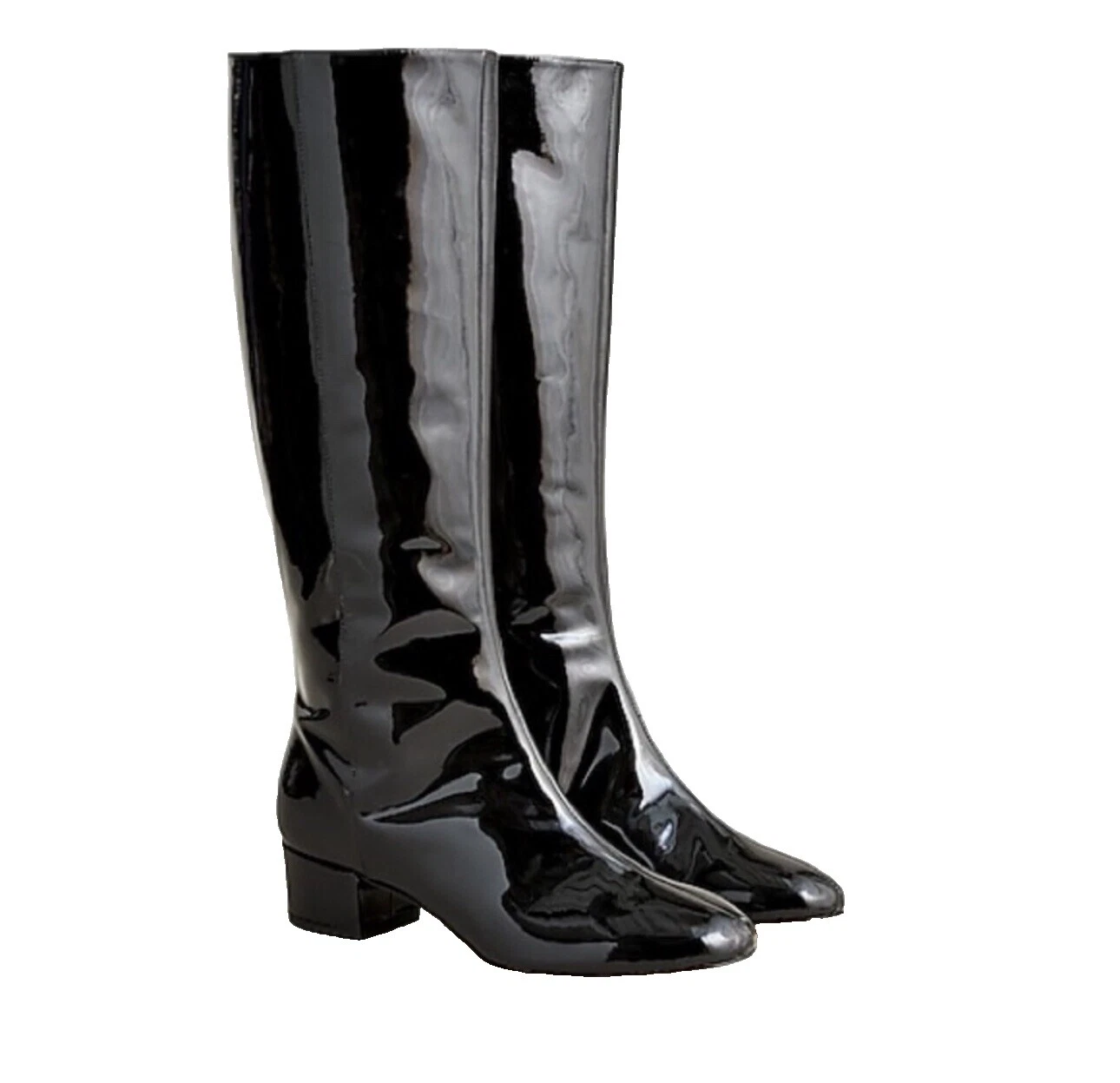 Women's Patent Leather Biker Boots