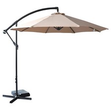 Serenelife 10ft Hanging Umbrella w/Push Button Tilt, Crank  Base Open Box 