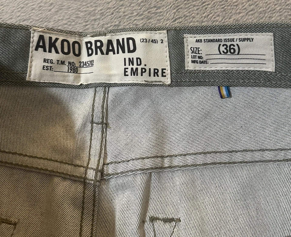 Jeans Marca Akoo Clásicos Pierna Recta Calce Ajustado Denim Algodón Para Hombre 36x34 Verde Foto 4 de 4