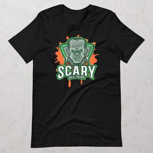 Scary All Year Frankenstein ADULTS UNISEX T-Shirt NEW - Picture 3 of 11