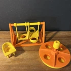 Vintage Fisher Price Little People Playground: Merry Go Round, Swing, Chair