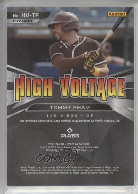 2021 Panini Spectra High Voltage Jerseys Tommy Pham #HV-TP - Image 2 of 2