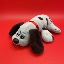 Vintage Tonka 1985 Pound Puppies Plush Light Gray Brown Spots Newborn Puppy 8"