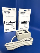 2X Tripp Lite ISOBAR2-6 Isobar 2 Outlet Surge Protector Power Strip.