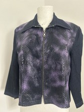 TFNC VTG 80’s Ladies Blue Denim Purple Snake-print Jacket. 32”. MR25340