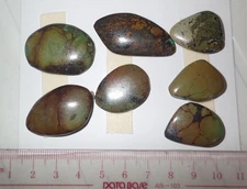 Turquoise Stone Flat Free Form Cabochon 136 Carat 7 pieces 27.2 gram