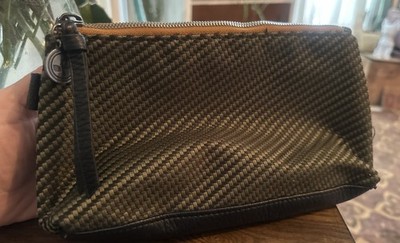 Pistil  Woven PU Leather And Fabric Zip Bag 9  Toiletries/small Items Unisex