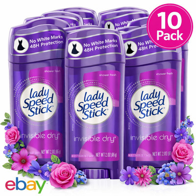 Lady Speed Stick Invisible Dry Antiperspirant Deodorant Fresh 2.3oz (10 Pack)