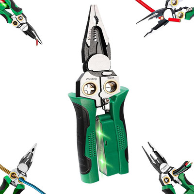 8 in 1 Wire Stripper with Voltage Tester, Wire Stripping Tool for Heavy Duty 12V