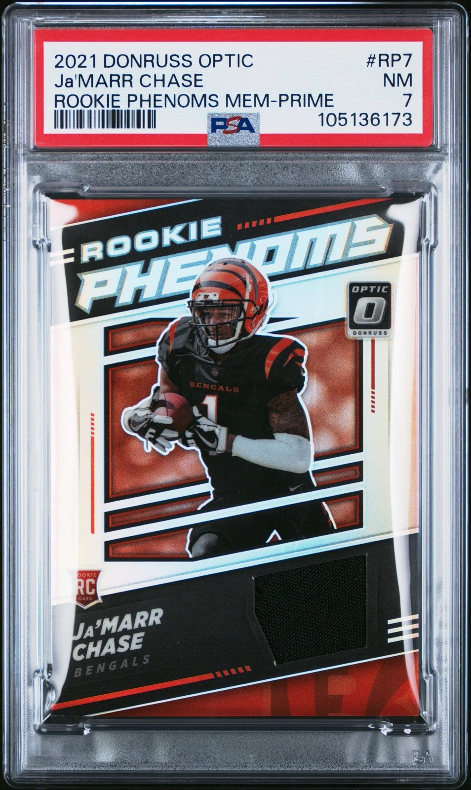 JaMarr Chase Panini Donruss Optic Rookie Phenoms Memorabilia #RP7 Prime