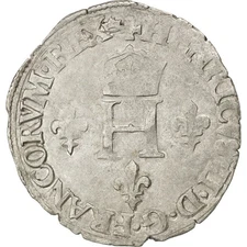 [#33004] France, Half Groat, 1551, Paris, Billon, EF(40-45), Sombart:4458