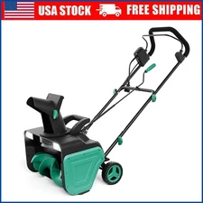 Electric Snow Blower 20 inch 15A Corded Snow Thrower with Dual LED Headlight
