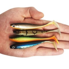 7PCS Soft Fishing Lures Artificial Bait Swimbait Plastic Worm Trout Saltwater
