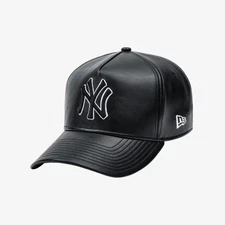 New Era MLB New York Yankees Synthetic Leather A-frame Ball Cap, Black