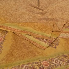 Sanskriti Vintage Green Sarees Pure Georgette Silk Hand Embroidered Sari Fabric