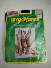 Big Mama Vintage 1980  s Pantyhose XL Black 230-300 Lbs Plus Size