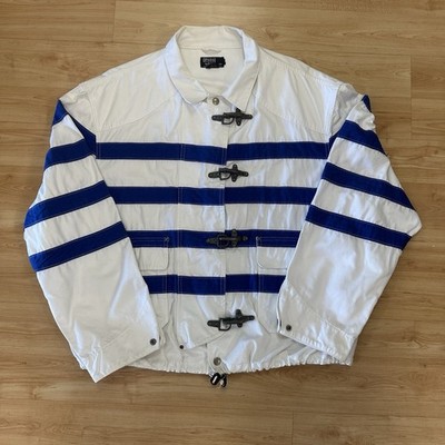 Vintage 80s/90s Ralph Lauren Striped Fireman Clasp Jacket