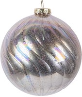Clayre & Eef 6GL5144 Christbaumkugel 10X10 Cm Rosa Silberfarben